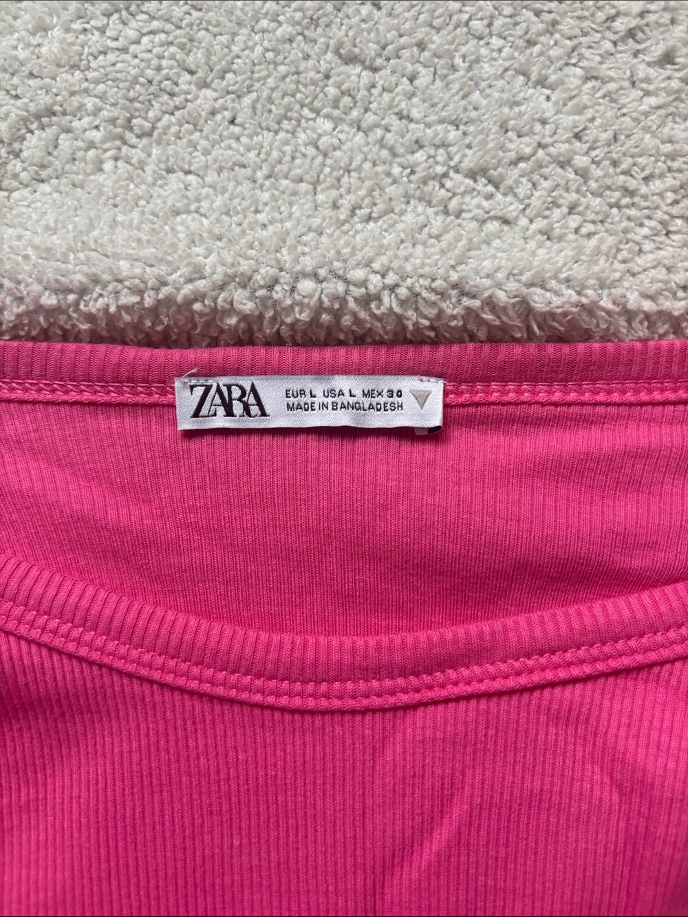 ZARA Hot Pink Ribbed Cropped Tank - Picture 3 of 5